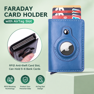Bolsa Faraday Unisex Personalizada para Tarjetas de Crédito, Bloqueo RFID, Porta Tarjetas Antipérdida con Ranura para <span class=keywords><strong>AirTag</strong></span>, Bolsillo para Propietarios de <span class=keywords><strong>iPhone</strong></span> - Product Image 1