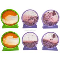 Ornement de paysage aquatique flottant en acrylique rond avec paillettes liquides, double usage, dessous de verre, logo personnalisé pour décoration de bureau, souvenir