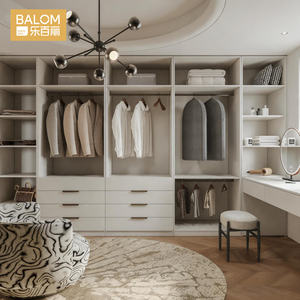 Ensemble de meubles de dressing sur mesure BALOM, style moderne et luxueux, système de rangement modulaire <span class=keywords><strong>en</strong></span> forme de U pour chambre à coucher avec coiffeuse intégrée - Product Image 3