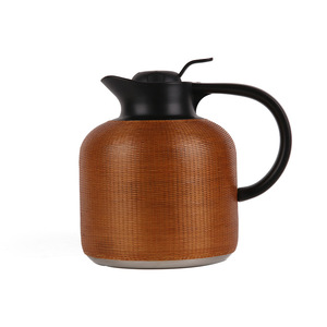 Bamboo Woven Stainless Steel Thermos Flask Round Vacuum Design Traditional Chinese Style Travel Use <b>Large</b> Capacity - Product Image 5