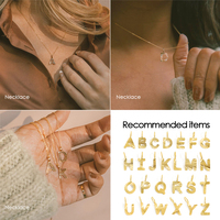 Pendentif de collier EMANCO en acier inoxydable, breloques alphabet fleur et nom ondulé, vente en gros