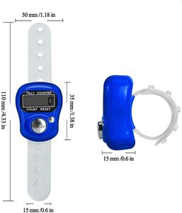 Wholesale Adjustable Buckle Plastic Tasbeeh <b>Counter</b> Hand Tasbih Finger One Buttons LED Digital Tally - Product Image 3