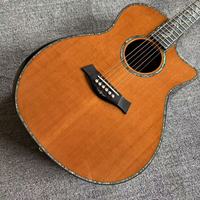PS14 Acoustic Guitar Brown Binding Body Cut Away Body Design Fast Ship