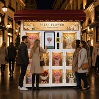 Distributeur automatique de fleurs intelligent en acier inoxydable pour extérieur, écran tactile 22 pouces, armoire réfrigérée étanche, gestion basée sur le cloud