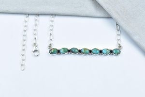 Mojave สร้อยคอเทอร์ควอยซ์และเงินสเตอร์ลิงพร้อมสร้อยคอแบบปรับได้18นิ้วของขวัญสำหรับผู้หญิง - Product Image 4