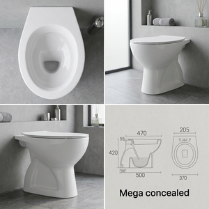 WC en céramique blanche à chasse d'eau dissimulée, style européen, avec siphon en S, pour projets de gros. - Product Image 3