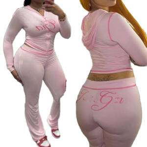 Lente 2026 Dames Casual Ademend 2-delig Set met Lange Mouwen Jas en Broek in Polyester/Spandex - Product Image 1