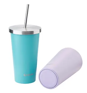 18OZ 26OZ Double Walled Stainless Steel Tumbler with Stainless Steel Straw