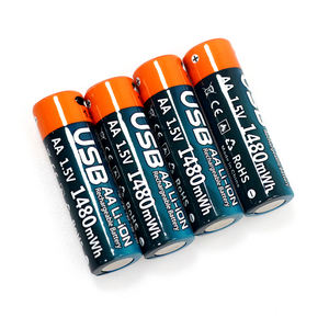 AA Recargable Tipo-C USB Batería de iones de litio portátil 1,5 V Alta capacidad 1480mWh Carga cíclica - Product Image 1