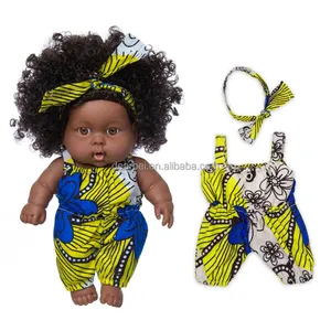 8英寸乙烯基重生婴儿娃娃非洲婴儿娃娃灵活的四肢家庭游戏