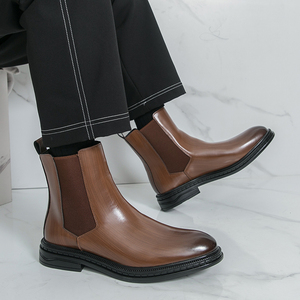 Bottes <span class=keywords><strong>Chelsea</strong></span> à la cheville pour hommes, <span class=keywords><strong>prix</strong></span> de gros d'usine de haute qualité, cuir PU, antidérapantes, bottes de travail, toutes saisons - Product Image 2