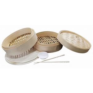 Vaporiera Impilabile Inserto <span class=keywords><strong>Padelle</strong></span> 10 in Bambu 14 Pollice Set Fabbrica Classico 2 Piano 6 Pollici Cinese en Vente - Product Image 4