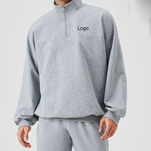 Felpe Sportive da Uomo <span class=keywords><strong>con</strong></span> Mezza <span class=keywords><strong>Zip</strong></span> e Logo Personalizzato, Misto Poliestere e Cotone, Traspiranti - Product Image 1