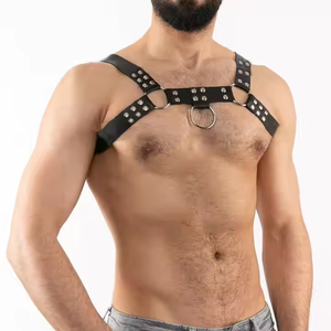 Harnais en cuir de lingerie masculine, sangle de ceinture de bondage de corps <span class=keywords><strong>sexuel</strong></span> de poitrine réglable pour hommes, costumes de rave de vêtements gays pour le sexe - Product Image 5