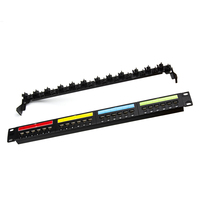 Panneau de brassage non blindé HOT 1U 24 ports Cat6 Cat6A avec gestionnaire de câbles