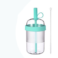 Lot de 540 ml Gobelet en Tritan avec couvercle à paille, logo personnalisé, couleur pastel, en plastique, pour cadeau de mariage, de fête ou d'entreprise
