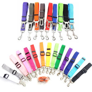 Cinturón de Seguridad Ajustable para Perros en el Automóvil, Material de Nailon Duradero de Alta Calidad, 12 Colores Sólidos, Hebilla de Plástico Simple, Collares y Correas - Product Image 1