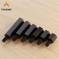 Entretoise hexagonale en nylon noir M2 M3 M4, filetée mâle-femelle, en plastique, pour isolation de carte PCB, vis de support hexagonale