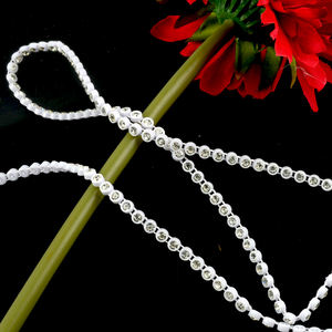 단일 줄 SS12 화이트 플라스틱 컵 체인 크리스탈 트리밍 라인스톤 밴딩 신발 및 의류용 - Product Image 5