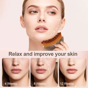 New Custom logo <b>Pink</b> Contour Brushes Portable Daily Use Oval Vegan Soft Bristles Lymphatic Brush for Face - Product Image 4