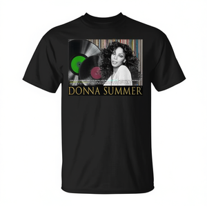 Camiseta Donna Summer con diseño de vinilo musical negro, unisex, talla para adultos - Product Image 2