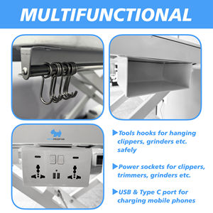 Tavolo da Toelettatura Professionale Pieghevole per Cani e Animali di Piccola Taglia con Sollevamento Elettrico Multifunzione - Product Image 3