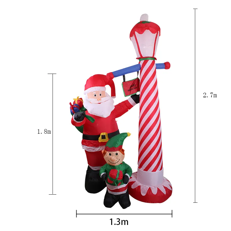 2.7m Outdoor Inflatable Christmas Inflatable Santa Elves Decorative Inflatable Lighthouse
