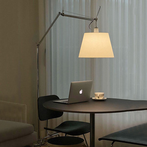 QiaoSheng Swing Arm Floor Lamp Led <b>Light</b> Source Home Reading Bedroom Living Room Study Industrial Style - Product Image 2
