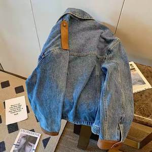 Chaqueta Vaquera Larga Estilo Retro de Hong Kong para Hombre y Mujer, Diseño Moderno de Primavera y Otoño, Holgada, con Capucha, Informal, para Calle - Product Image 3