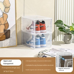 Thời trang từ có thể gập lại giày lưu trữ hộp hiển thị rõ ràng acrylic nhựa Side mở hộp giày - Product Image 6