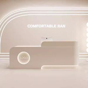 モダンラグジュアリー 木製受付カウンター ハイエンドバーテーブル 美容サロン・ホテル・学校向け ベーキング塗装仕上げ レジカウンター - Product Image 3