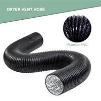 Tuyau de ventilation télescopique résistant aux hautes températures pour hotte aspirante, pour systèmes CVC ; PVC et feuille d'aluminium