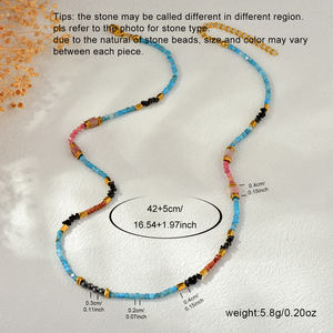 Eye-Catching Multi-Color <b>Bead</b> Jewelry <b>Set</b> Turquoise-Filled Fashion Jewelry for Summer Parties - Product Image 4