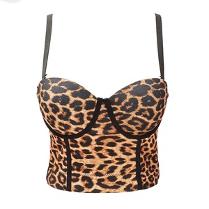 Chất Lượng Cao Có Thể Điều Chỉnh Ngắn Outwear <span class=keywords><strong>Leopard</strong></span> In Sexy Spaghetti Dây Đeo Thời Trang Giản Dị Đảng Mặc Bustier Corset Áo Ngực Hàng Đầu - Product Image 1