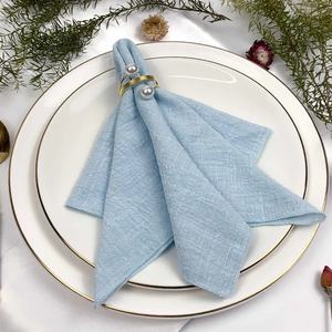 Gauze Napkins 30*30cm Rustic Linen <strong>Tea</strong> <strong>Towel</strong> Handmade Dining Place Mats for Wedding Supplies Home Table Decor - Product Image 1