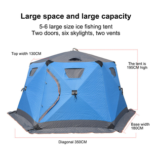 เต็นท์แคมป์ปิ้งแบบเปิดได้ เต็นท์ตกปลาน้ำแข็ง เต็นท์ผ้าฝ้ายหนาพิเศษสำหรับกิจกรรมกลางแจ้ง ป้องกันความหนาวและลม เต็นท์ตกปลาสำหรับฤดูหนาว - Product Image 2