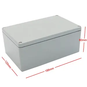 Personalización de luz aceptable gris universal de aluminio sellada resistente al agua caja de distribución para instrumentos de detección