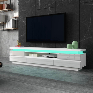 <span class=keywords><strong>Meuble</strong></span> <span class=keywords><strong>TV</strong></span> <span class=keywords><strong>blanc</strong></span> avec lumière LED <span class=keywords><strong>Meuble</strong></span> <span class=keywords><strong>TV</strong></span> de divertissement Table <span class=keywords><strong>TV</strong></span> avec 5 tiroirs <span class=keywords><strong>Meuble</strong></span> de salon - Product Image 1