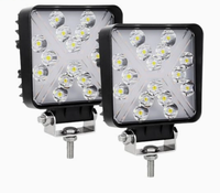 Feux de travail LED de jour à stroboscope pour voiture, 48W, 4 pouces, haute luminosité, phares carrés modifiés pour automobile