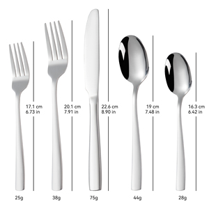 Set di posate con manico quadrato di lusso 5 pezzi Set argenteria argento Set di posate in acciaio inossidabile per il servizio di Catering di ristoranti per feste - Product Image 2