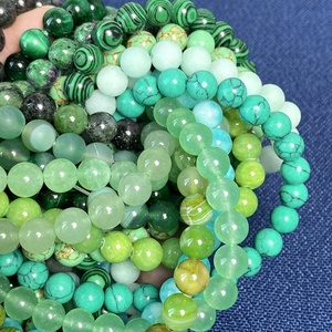 Perles en pierre naturelle, 4/6/8/10/12mm, Quartz vert, Jade, Agate, jaspe, perles de pierres précieuses en vrac pour la fabrication de bijoux, résultats, Bracelets de bricolage - Product Image 3