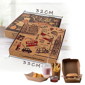 Wholesale Cheap Custom Printed Takeaway 9 10 11 12 14 18 Inch 32 33 cm Corrugated Kraft Paper Pizza Boxes