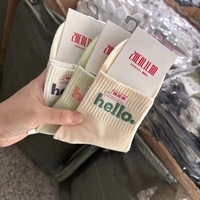 Nouveaux chaussettes décontractées pour hommes lettre personnalisée à la mode automne hiver coréen coton Spandex/Nylon mélange impression numérique équipage soutien sport