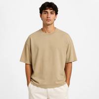 Camiseta Extra Grande de Algodón de 320 g/m² con Estampado Gráfico Personalizado, Camiseta Gráfica Urbana para Hombre OEM