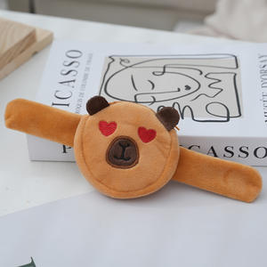 Hot Sale Kawaii 3D Cartoon Plush Capybara Wallet Snap <b>Bracelet</b> Storage Function Unisex Children's Party Activity Gift - Product Image 2