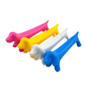 Hoge Kwaliteit Promotie Creatieve Schattige 3 D Teckel Hond Puppy Vormige Plastic Balpen Met Aangepaste Logo Klein Cadeau Voor Kinderen