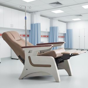 Silla de <span class=keywords><strong>Transfusión</strong></span> Médica Cómoda para Pacientes de Hospital MT, Reposabrazos de Madera, Soporte Intravenoso Resistente, Silla de Infusión para Sala de Espera Médica - Product Image 5