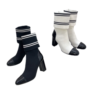 Zapatos de Tacón Alto de Invierno de Calidad Original para Mujer, Botas de Tacón Alto Grueso con Bordado, Estilo Casual de Lujo, 8.5CM - Product Image 1