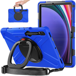 Étui antichoc en silicone anti-rayures pour Samsung Galaxy Tab <span class=keywords><strong>S9</strong></span> FE+ X610 X616N <span class=keywords><strong>S9</strong></span> <span class=keywords><strong>Plus</strong></span> avec béquille rotative intégrée et sangle d'épaule - Product Image 1