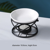 Brûleur d'encens et diffuseur d'huiles essentielles en céramique dorée pour la maison, avec support de bougie et brûleur de cire fondue
